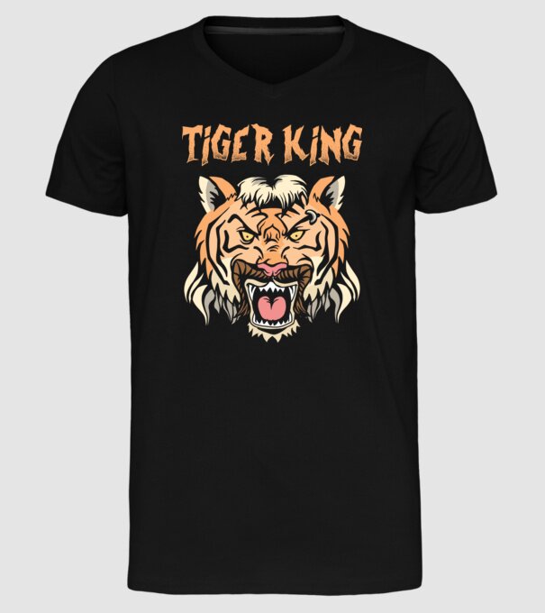 Tiger King model negru pe tricou