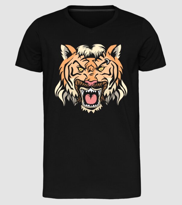Tiger King Tigru model negru pe tricou