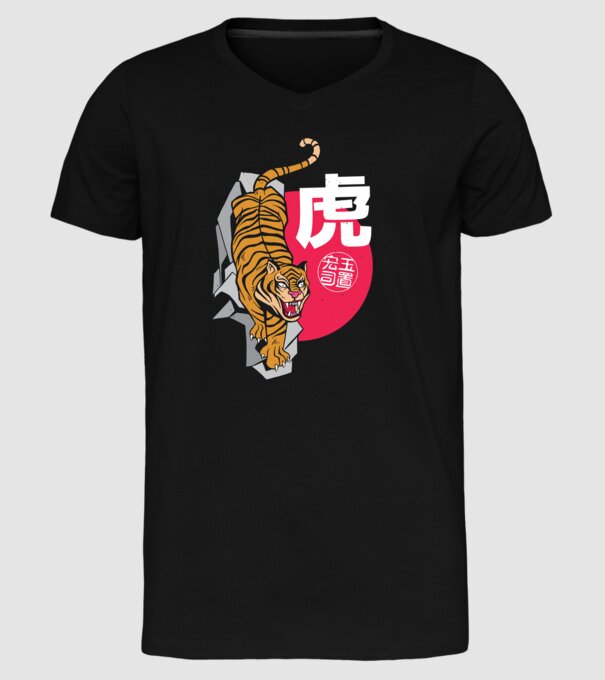 Tigru model negru pe tricou