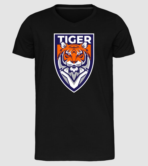 Stemă Tigru model negru pe tricou