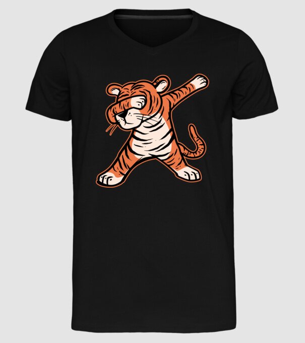 Tigru DAB model negru pe tricou