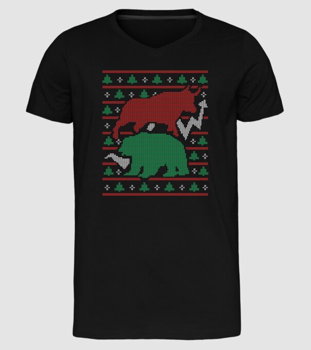 Pulover urât Bursa de valori model negru pe tricou
