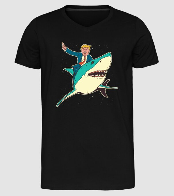 Trump Rechin model negru pe tricou