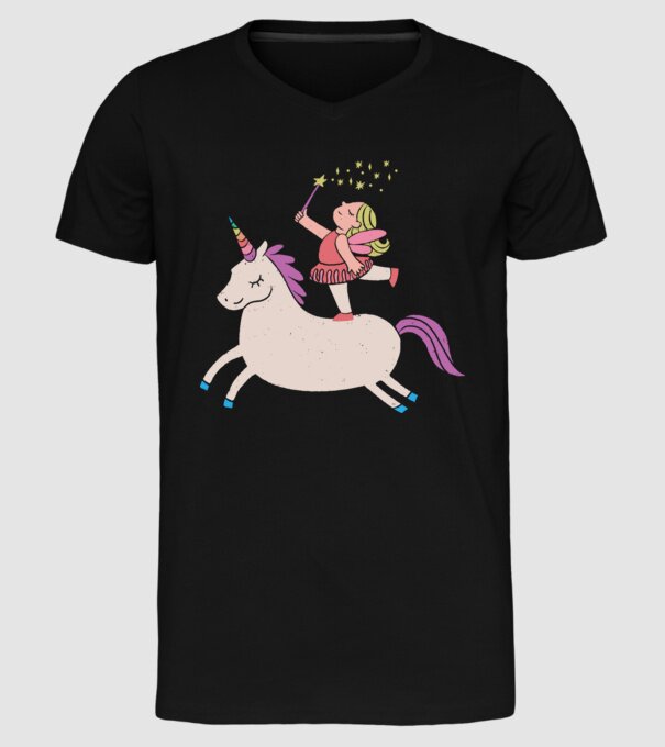 Zână Unicorn model negru pe tricou