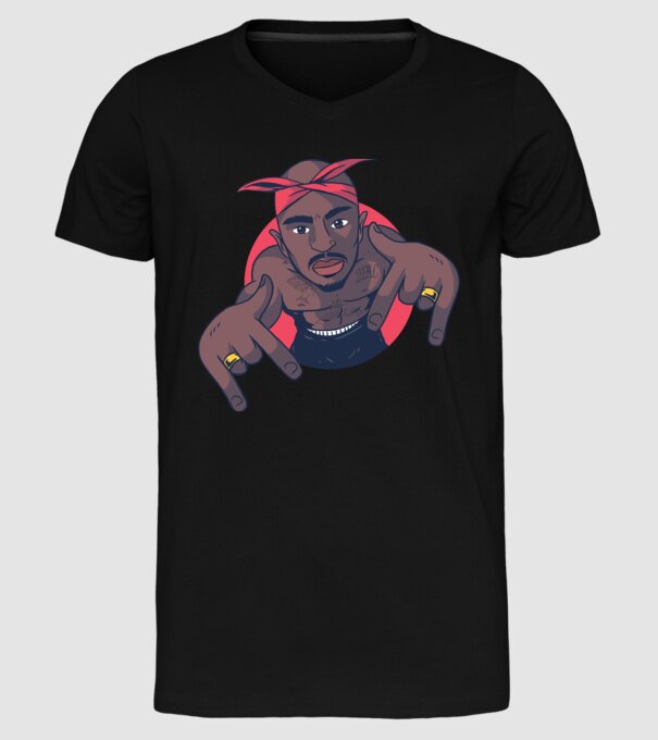 Tupac Shakur Rap model negru pe tricou
