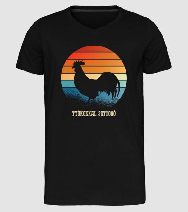 șoptind cu găinile model negru pe tricou
