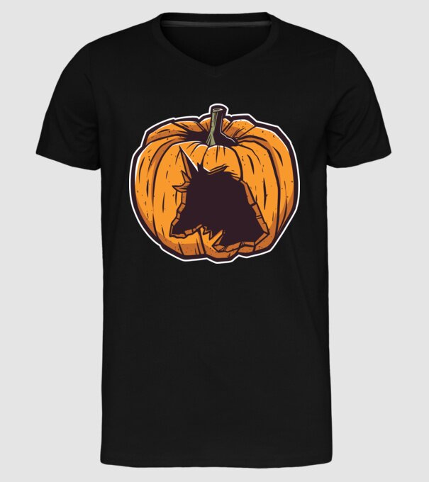 Dovleac de Halloween Unicorn model negru pe tricou