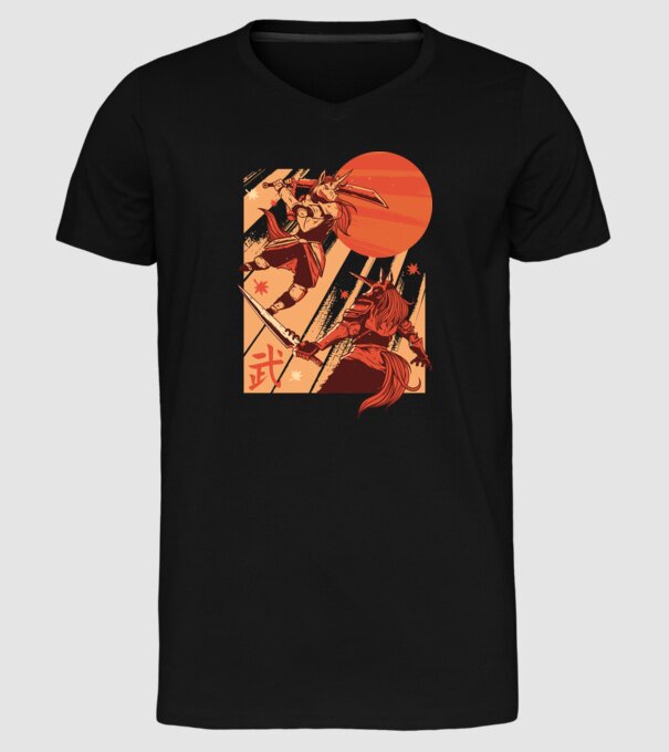 Unicorn Războinic model negru pe tricou