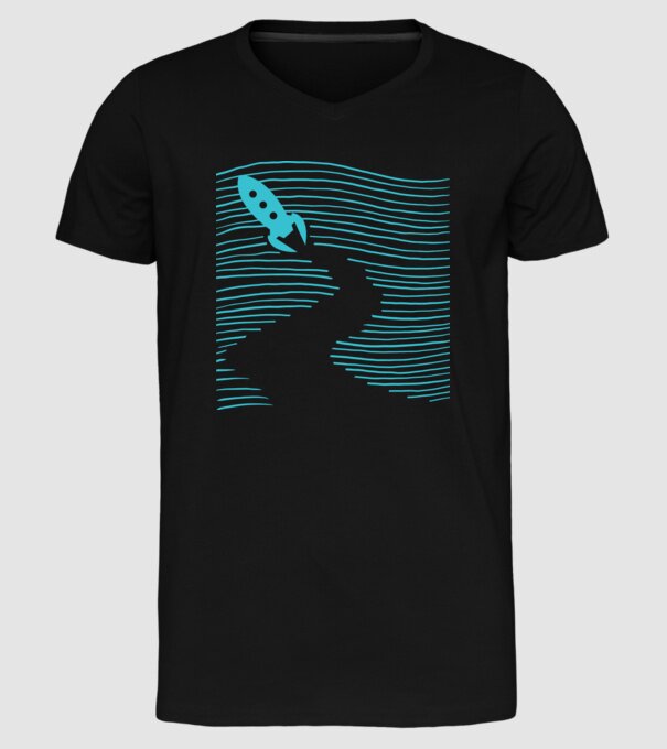 Navă spațială model negru pe tricou