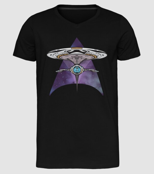 Navă spațială model negru pe tricou