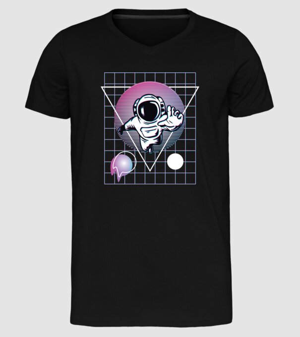 Astronaut Abstract model negru pe tricou