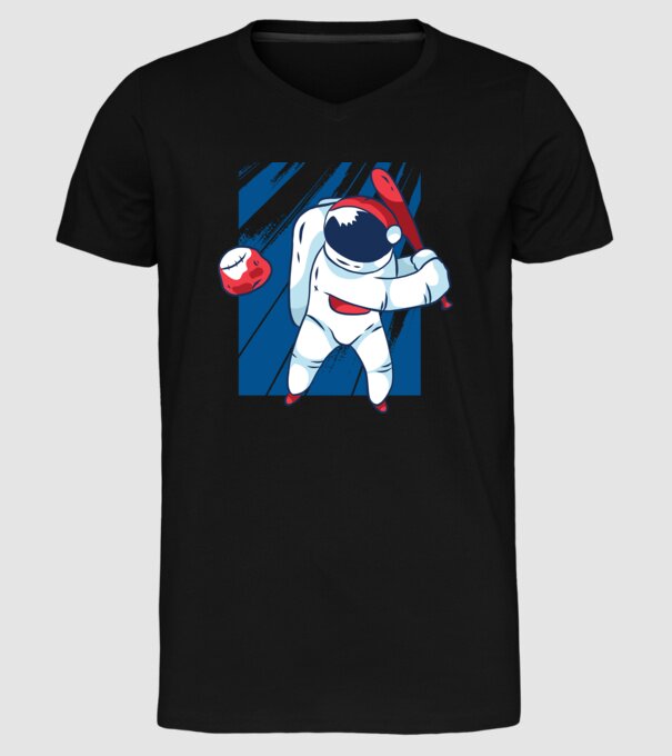 Baseball Astronaut model negru pe tricou