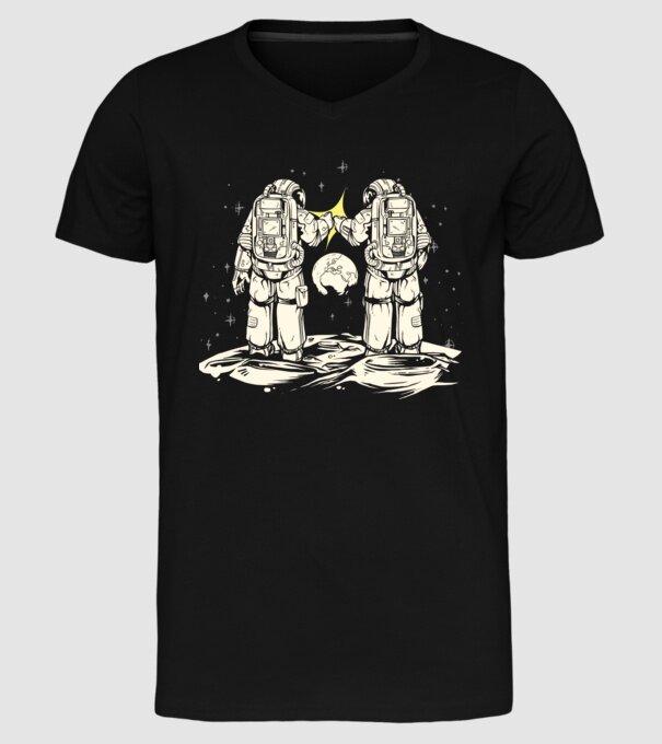 Prieteni Astronaut model negru pe tricou