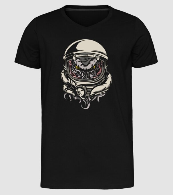 Cthulhu Astronaut model negru pe tricou