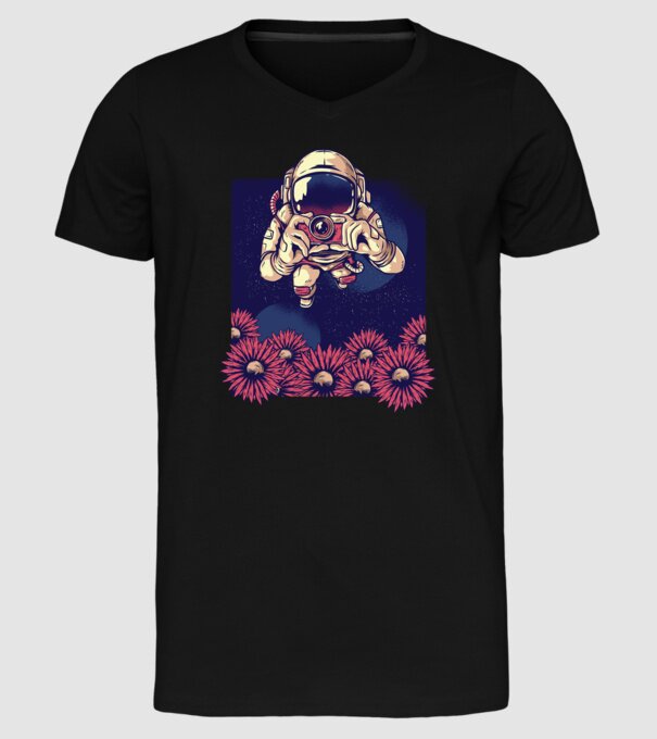 Astronaut Fotograf model negru pe tricou