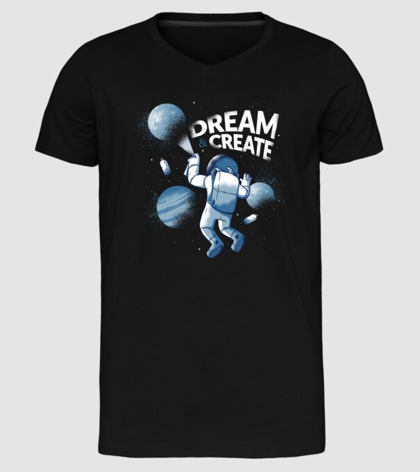Graffiti Astronaut model negru pe tricou