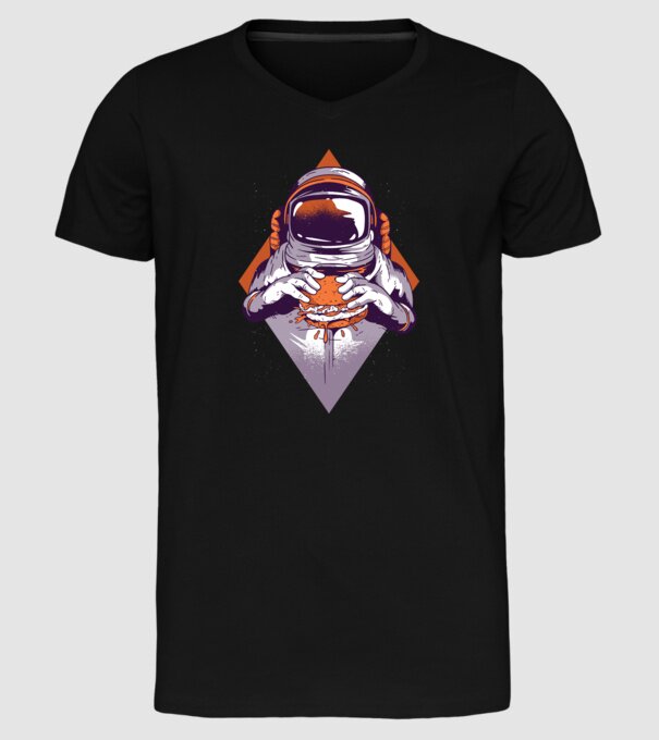 Hamburger Astronaut model negru pe tricou