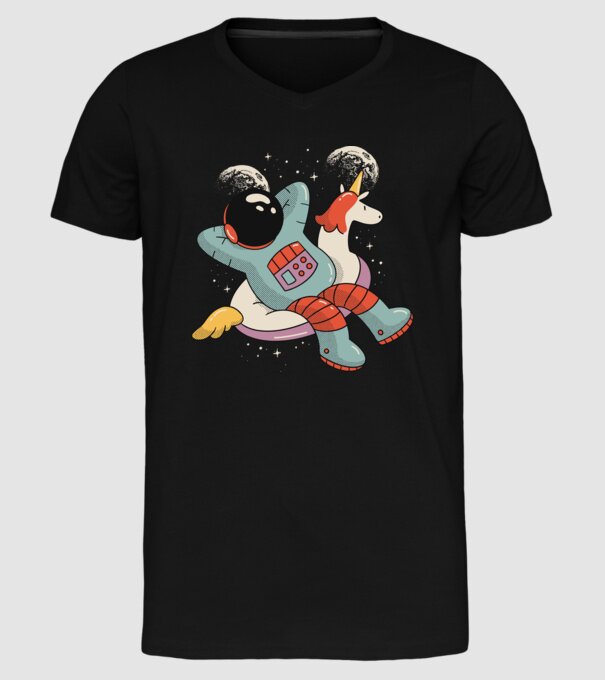 Odihnă Astronaut model negru pe tricou