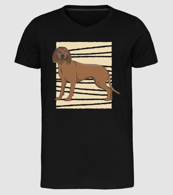 Câine de vânătoare model negru pe tricou