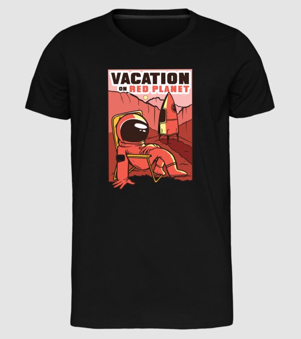 Vacanță pe Marte model negru pe tricou