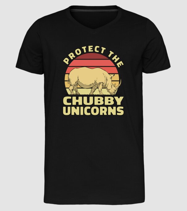 Protejați Unicornii - Rinocerii plinuți model negru pe tricou