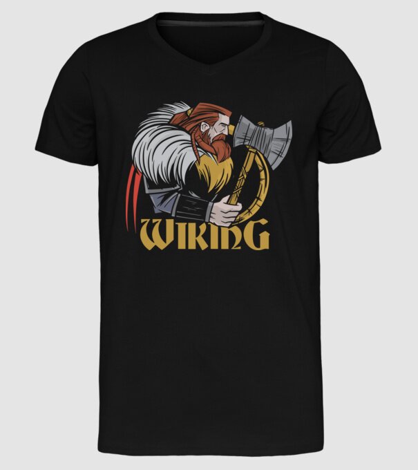 Viking model negru pe tricou