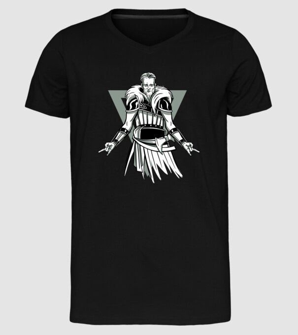 Războinic Viking model negru pe tricou