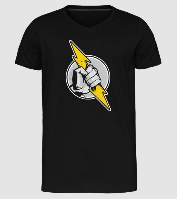 Tricou Electrician model negru pe tricou