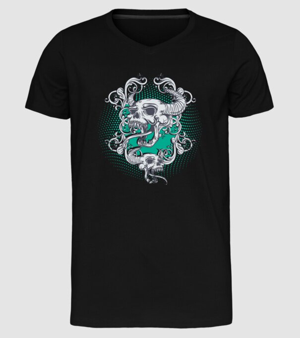 Vintage Craniu model negru pe tricou