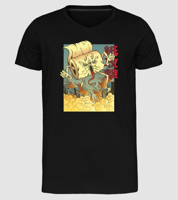 Monstru hârtie igienică model negru pe tricou