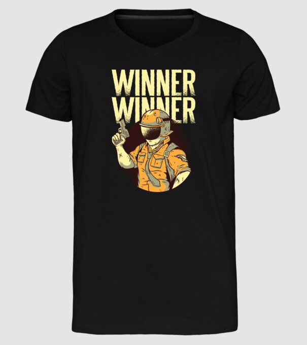 Winner Winner Chicken Dinner PUBG tricou model negru pe tricou