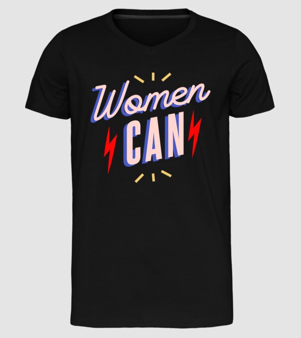 Women Can de Ziua Femeii model negru pe tricou