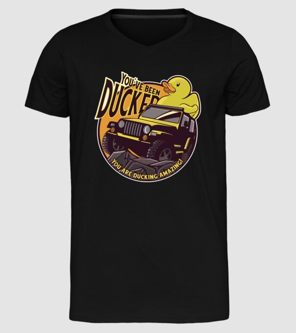 'You''ve been ducked - Off road SUV' model negru pe tricou