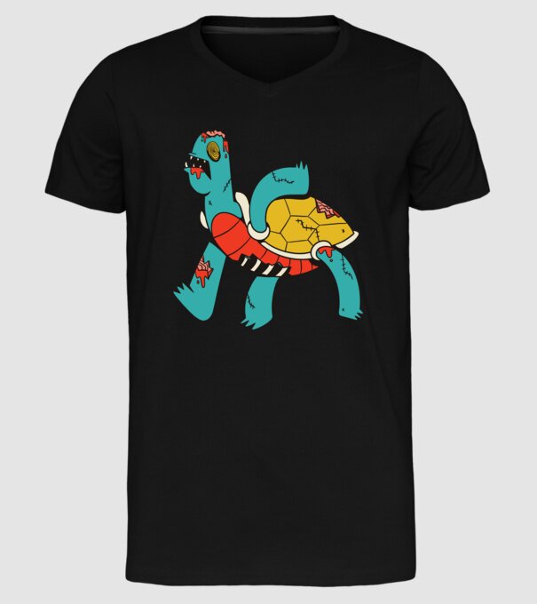 Broască țestoasă Zombie model negru pe tricou