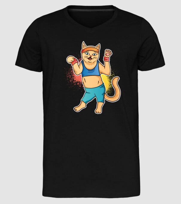 Zumba Pisică antrenament model negru pe tricou