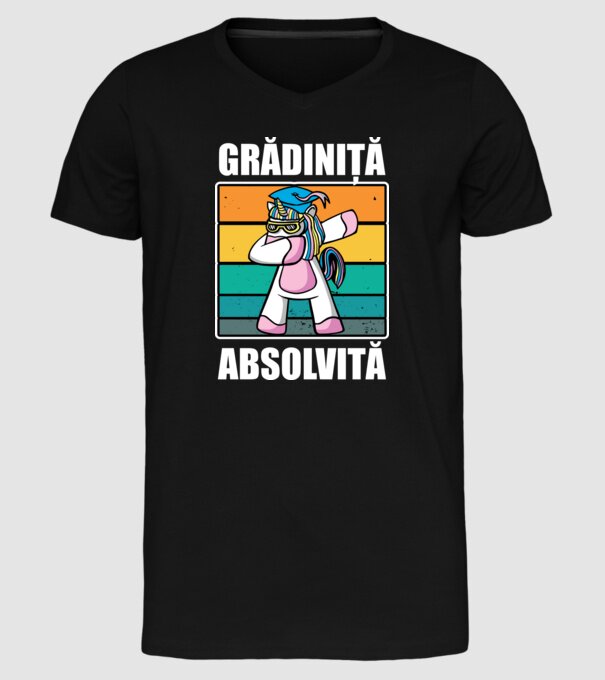 Absolvită grădiniță model negru pe tricou