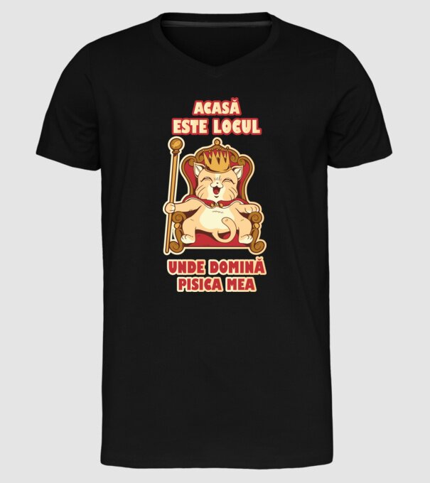 acasă este locul unde domină pisica mea model negru pe tricou