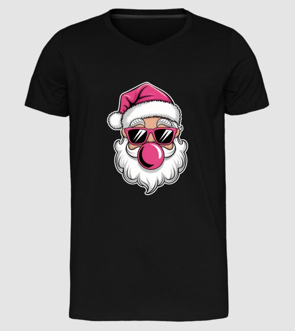 Bubble gum Santa 2 model negru pe tricou