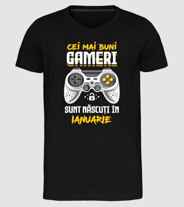 cei mai buni gameri sunt născuți în ianuarie model negru pe tricou