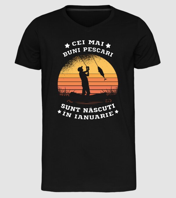 Cei mai buni Pescari sunt născuți în Ianuarie model negru pe tricou