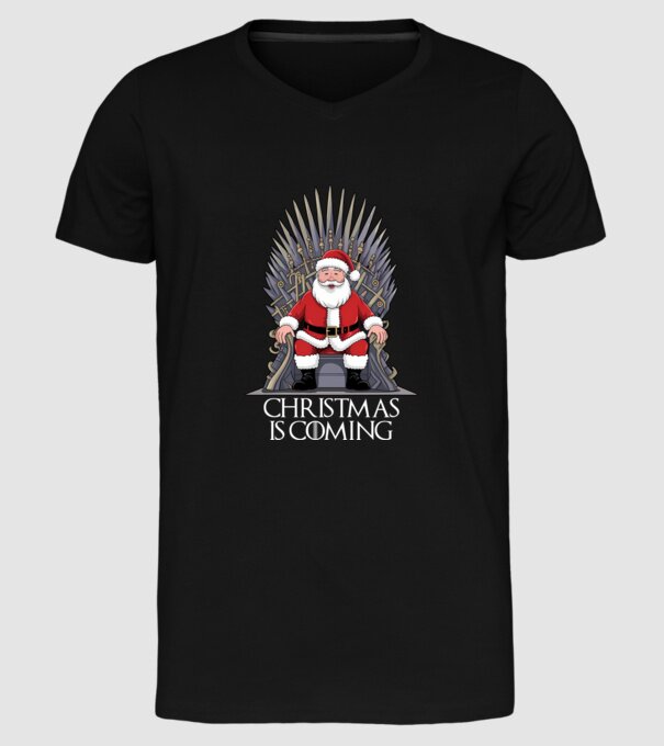 Christmas is Coming Negru model negru pe tricou