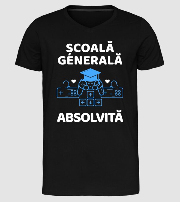 Școală generală absolvită model negru pe tricou