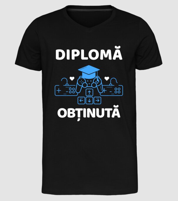 Diplomă obținută model negru pe tricou