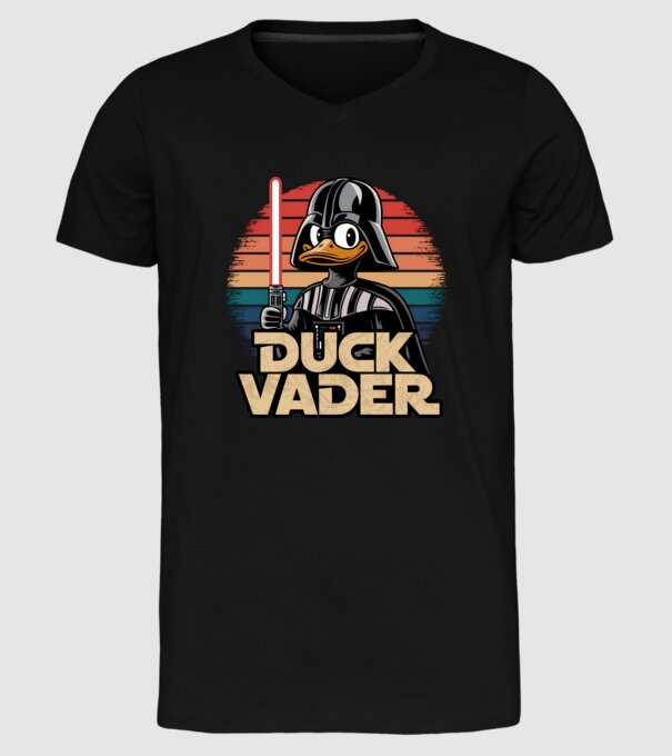 Duck Vader model negru pe tricou