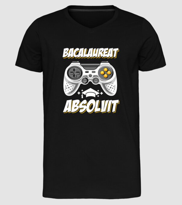 Gameri şcoală Bacalaureat model negru pe tricou