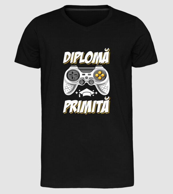 Gameri şcoală Diplomă model negru pe tricou