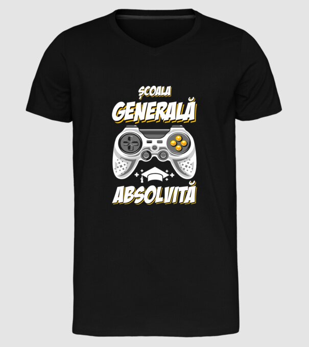 Gameri şcoală școală generală model negru pe tricou