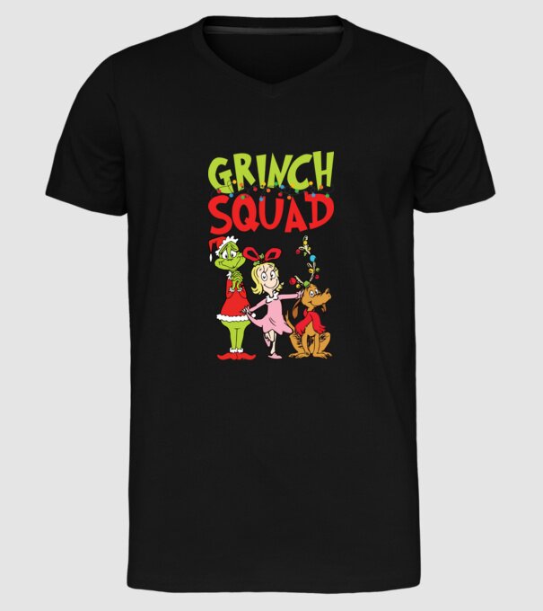 Grinch Squad model negru pe tricou