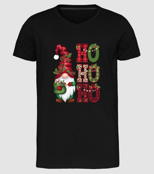 HOHOHO Gnome model negru pe tricou