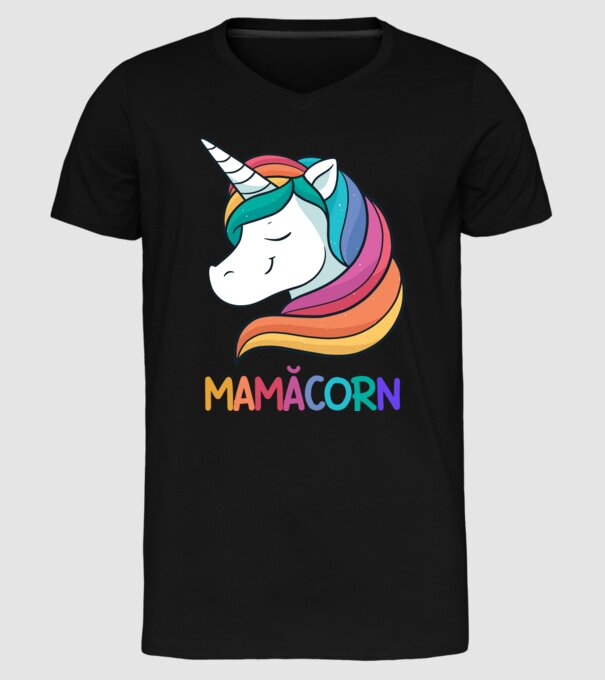 mamăcorn model negru pe tricou